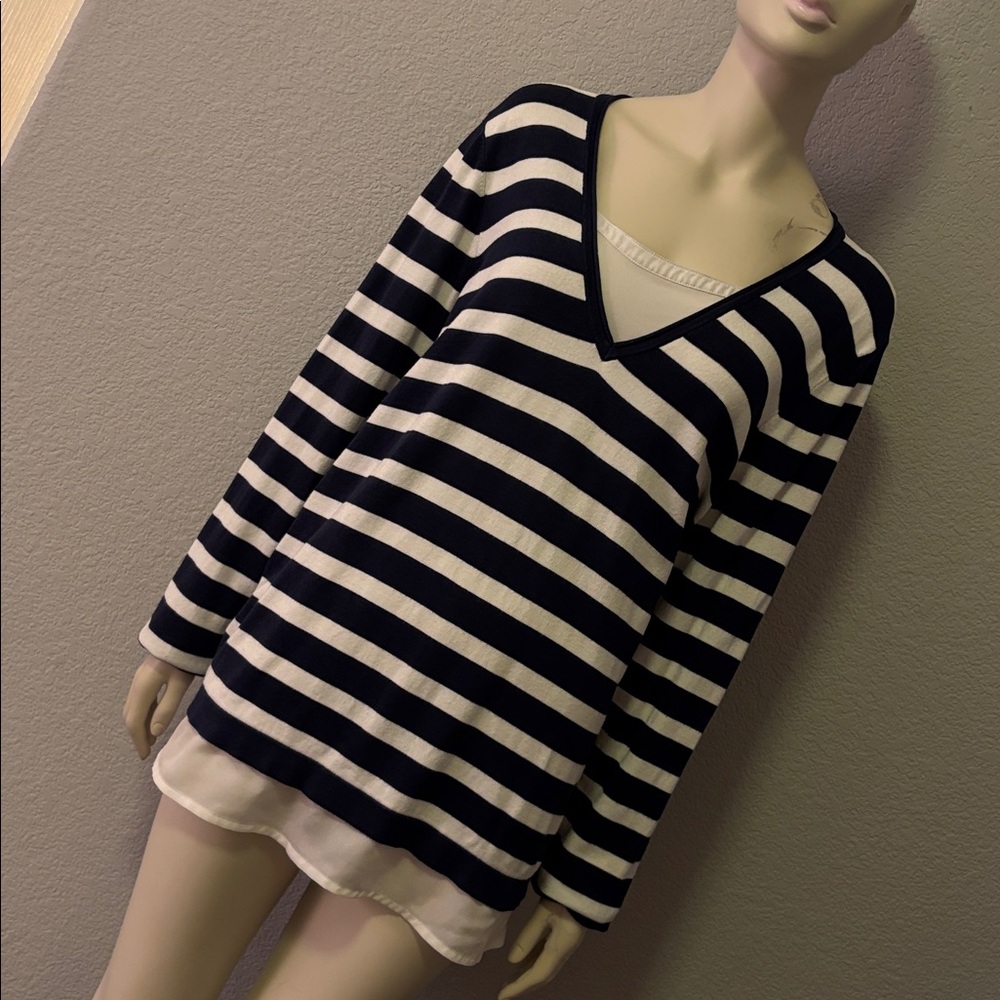 BRAX V-neck Striped Pullover